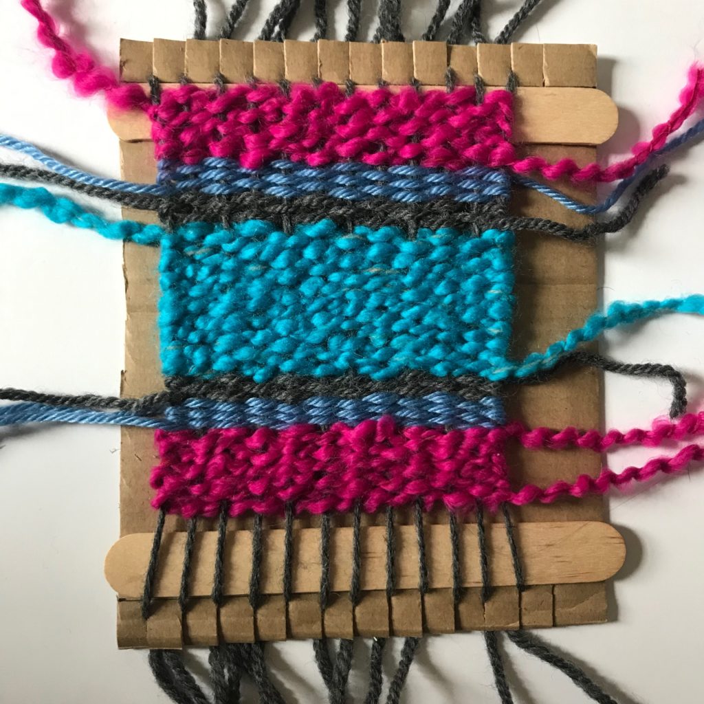 Cardboard weaving loom for beginners