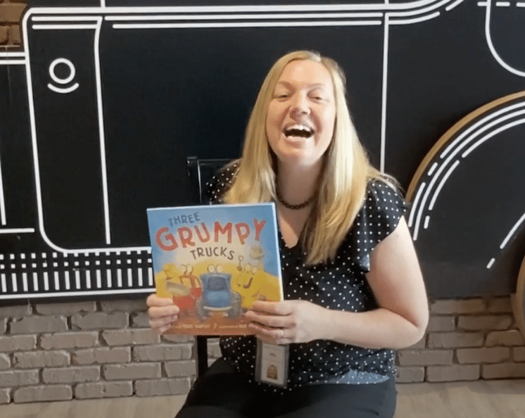 Trucking through the Summer A-Z Storytime: Ms. Val reads Three Grumpy Trucks by Todd Tarpley.