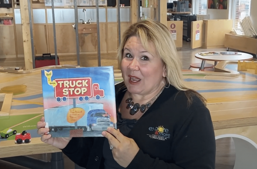 Trucking through the Summer A-Z Storytime: Ms. Lisa reads Truck Stop by Anne Rockwell.